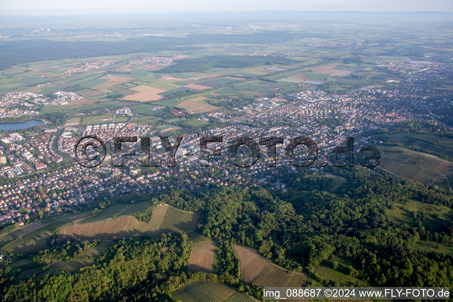 Aerial photograpy of Bensheim in the state Hesse, Germany