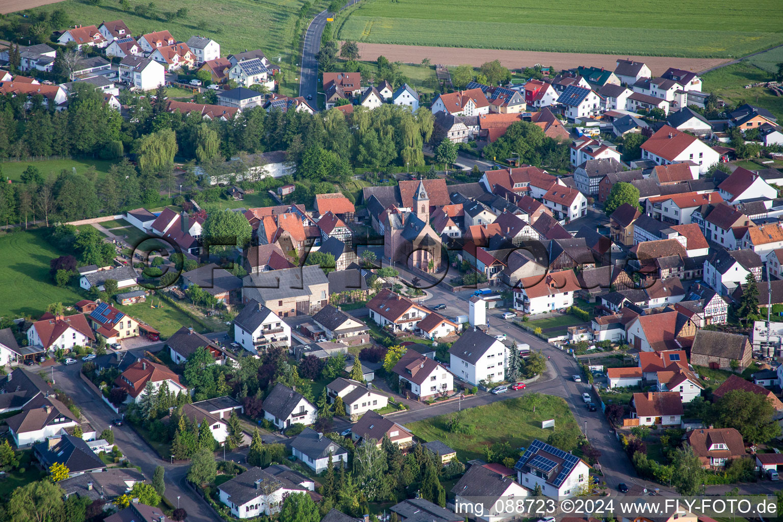 Church building in the village of in the district Harpertshausen in Babenhausen in the state Hesse, Germany