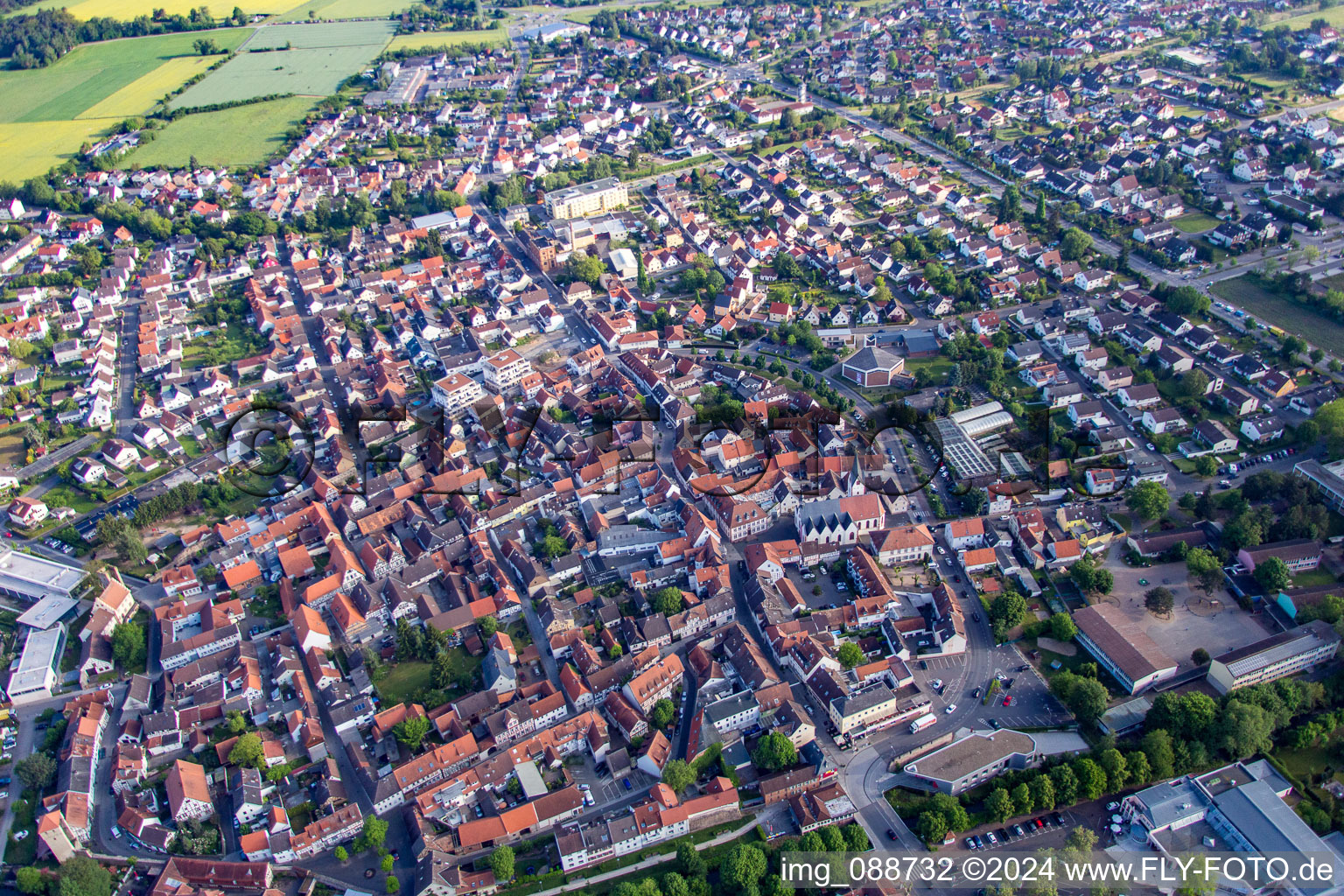 Aerial photograpy of Babenhausen in the state Hesse, Germany