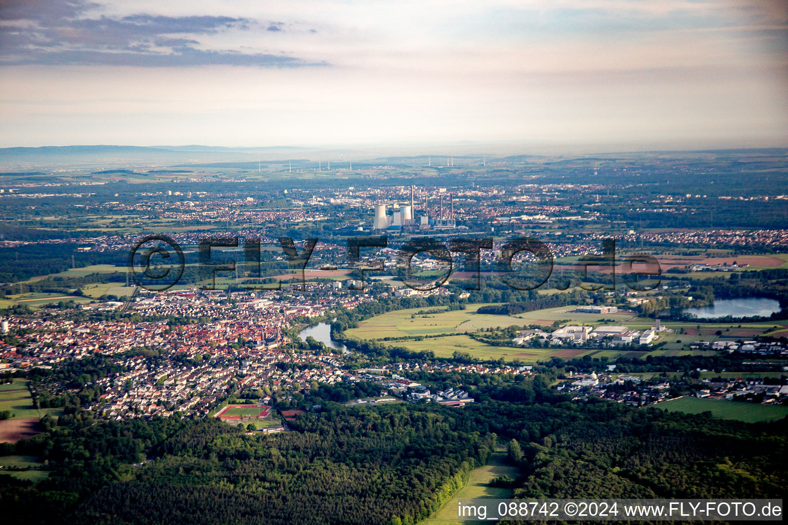 From the south in Seligenstadt in the state Hesse, Germany