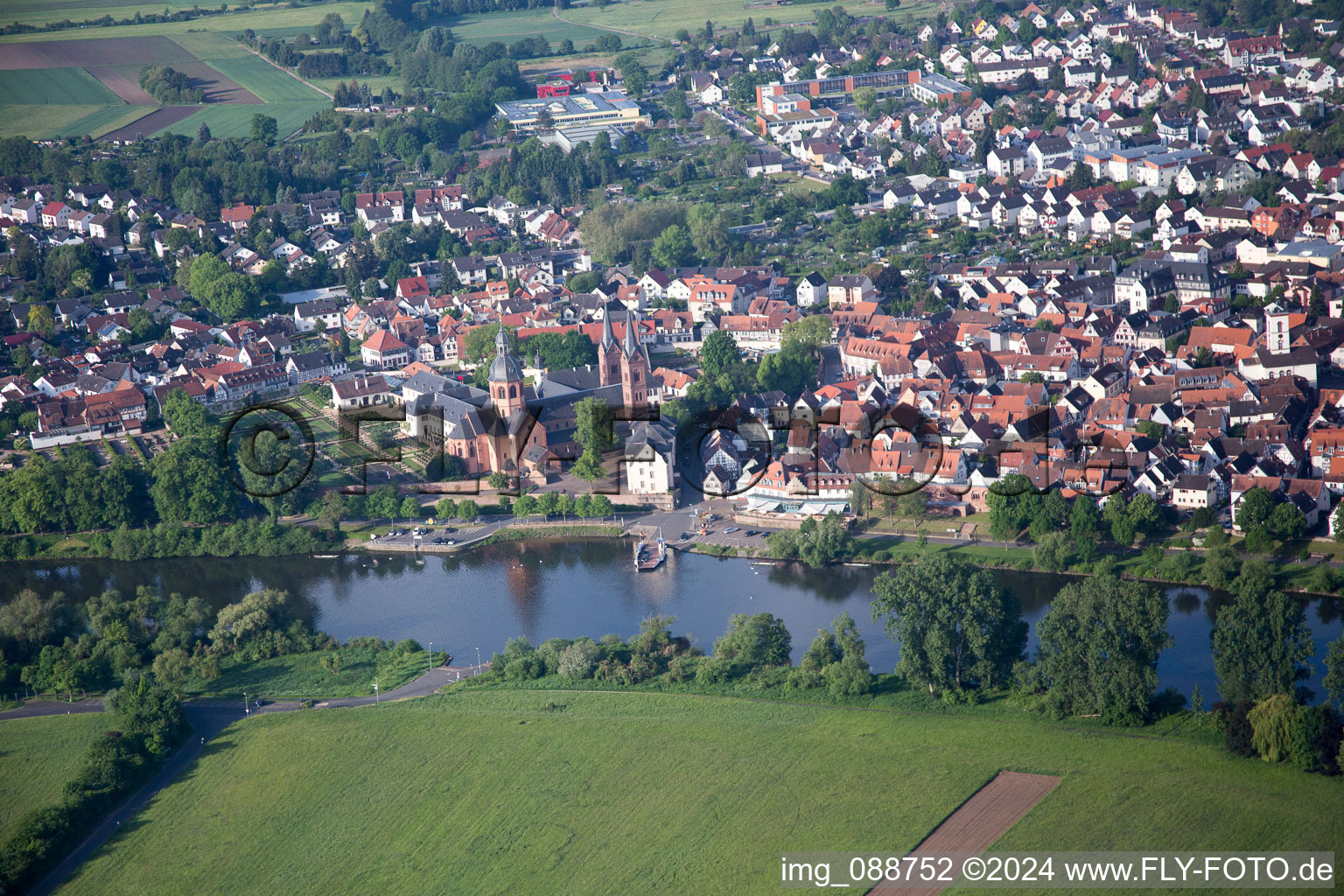 Seligenstadt in the state Hesse, Germany from above