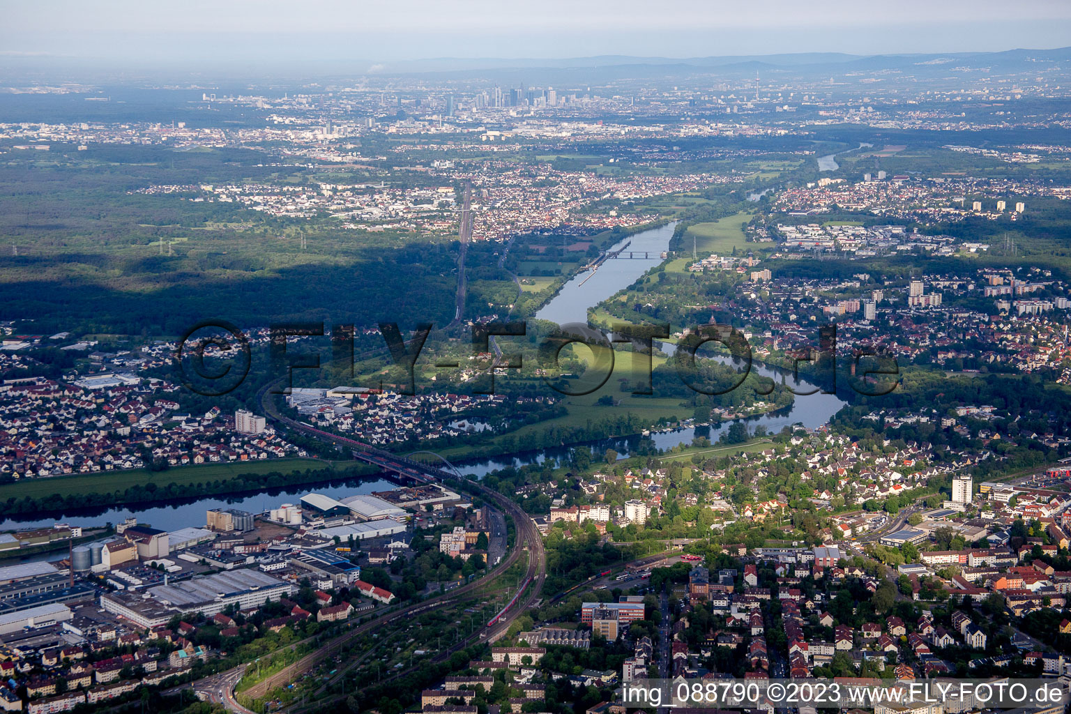 Aerial view of Hanau in the state Hesse, Germany
