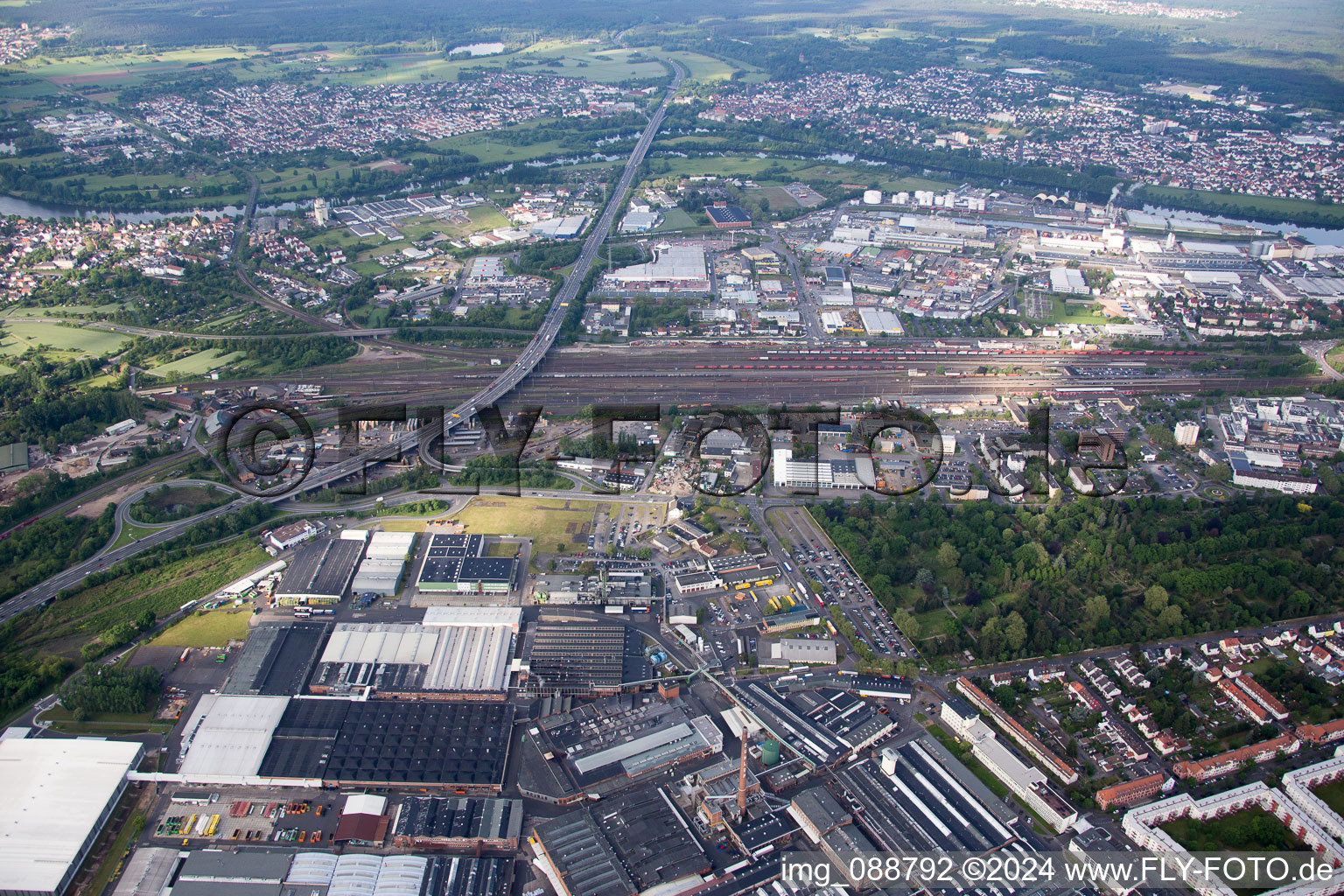 Oblique view of Hanau in the state Hesse, Germany