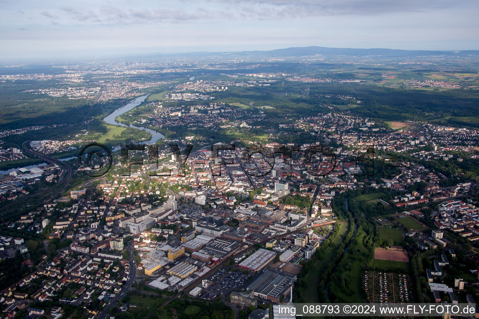 Hanau in the state Hesse, Germany from above