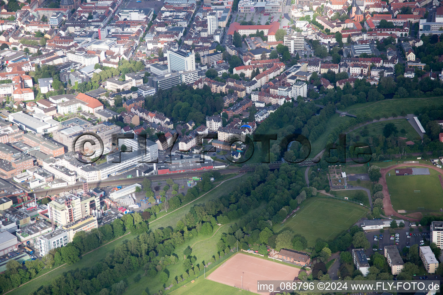 Hanau in the state Hesse, Germany seen from above