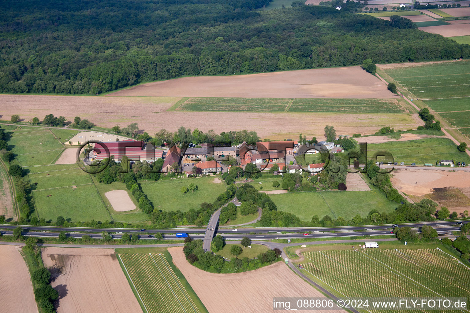 Aerial photograpy of Bruchköbel in the state Hesse, Germany