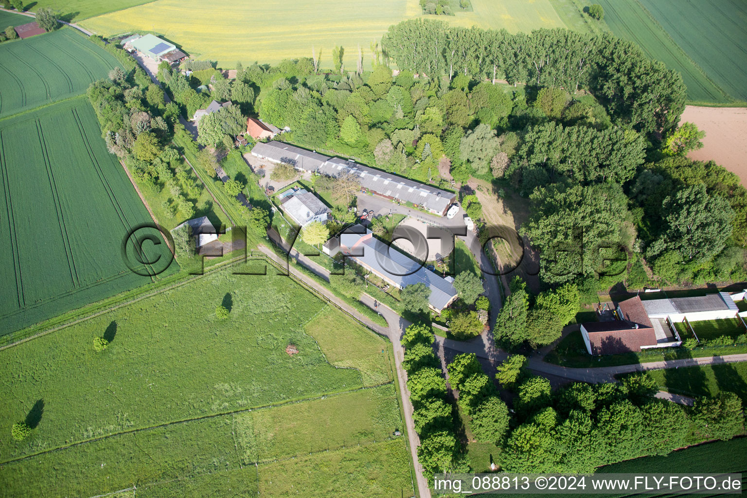 Aerial view of Mittelbuchen in the state Hesse, Germany