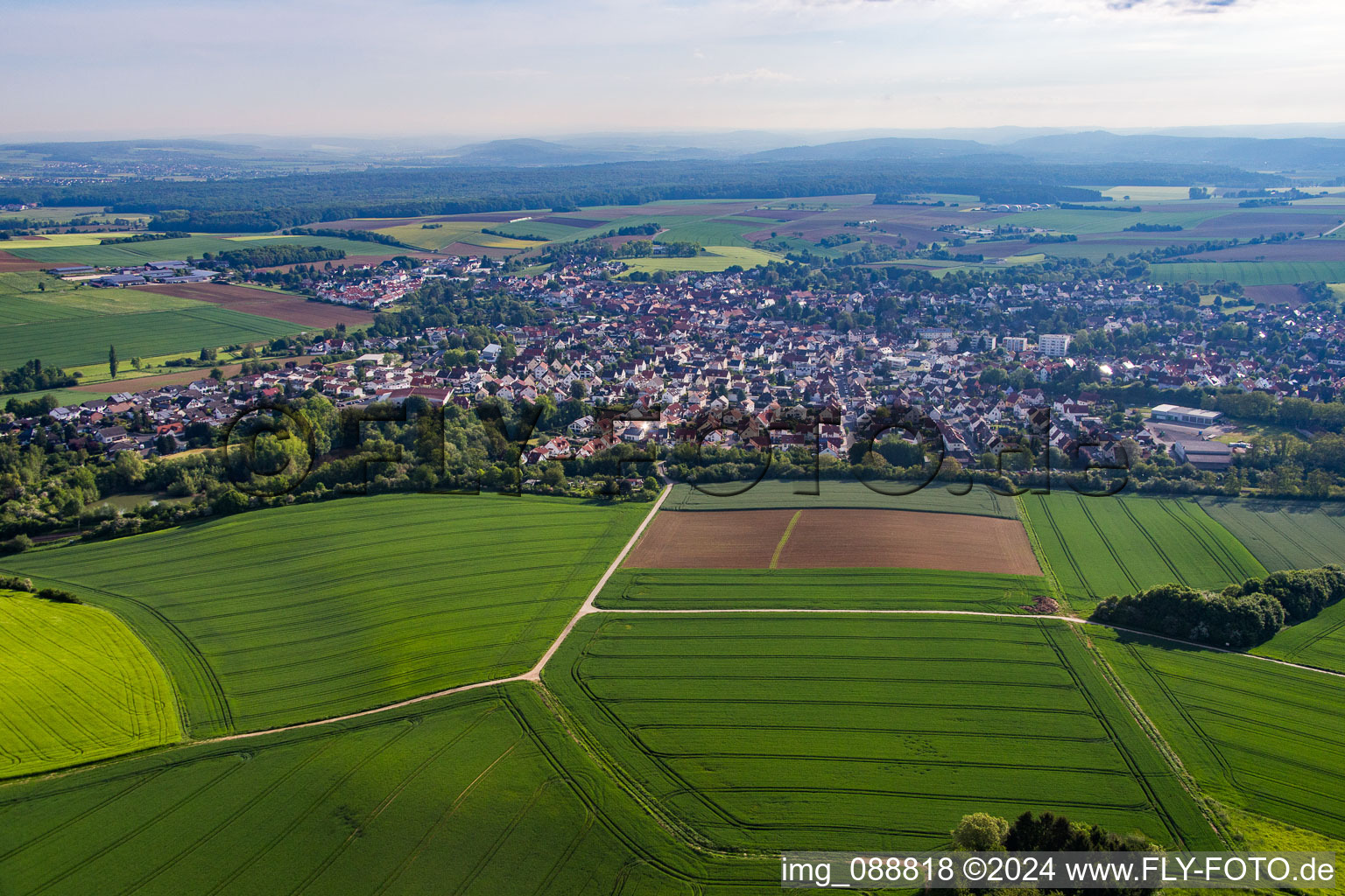 Aerial photograpy of Windecken in the state Hesse, Germany