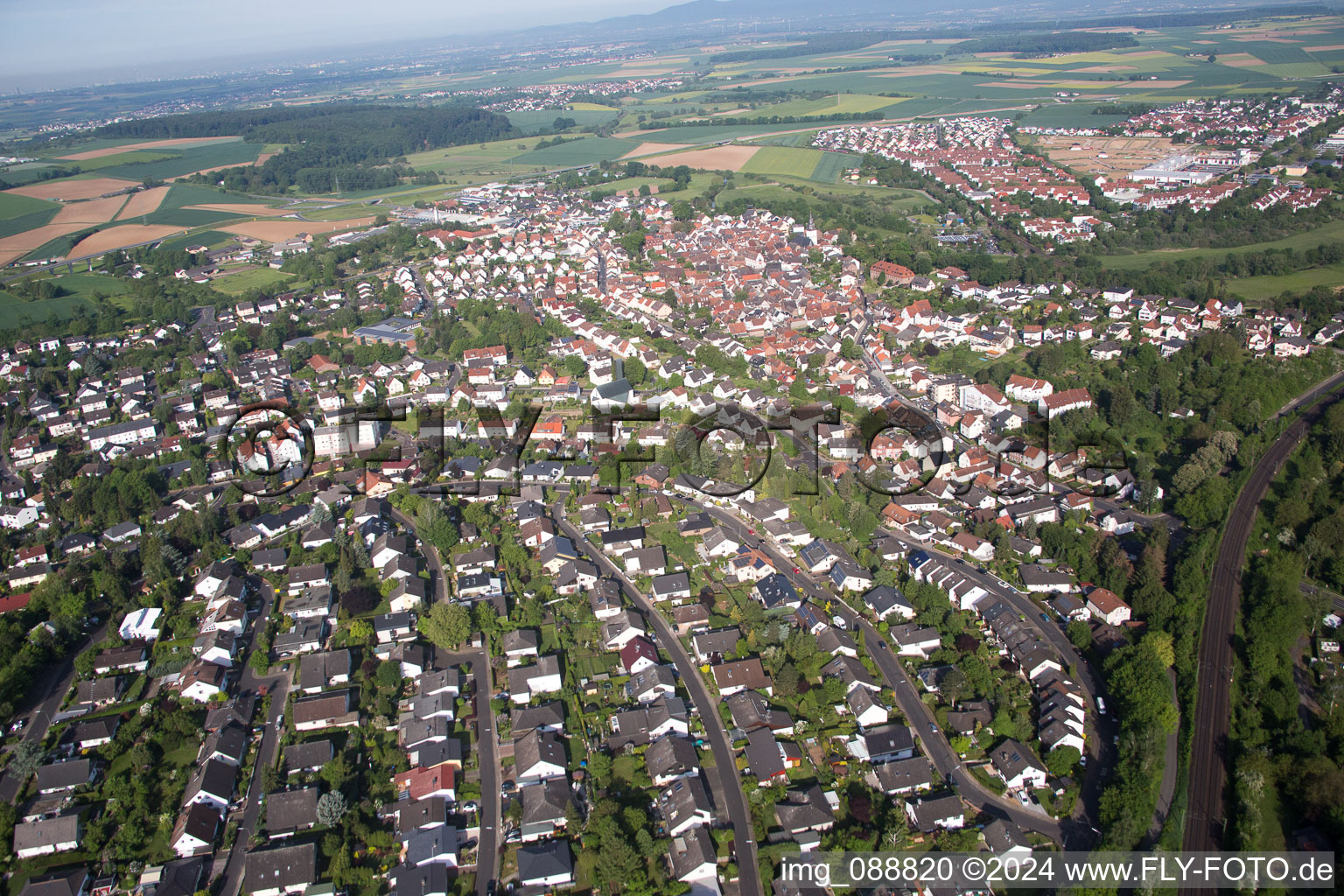 Aerial photograpy of District Windecken in Nidderau in the state Hesse, Germany