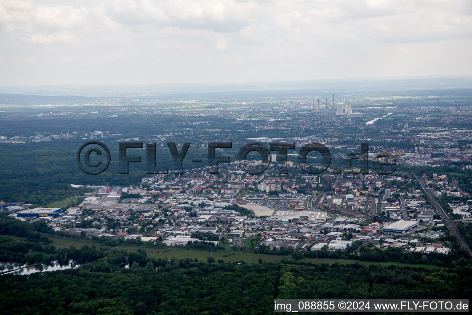 Hanau in the state Hesse, Germany from a drone