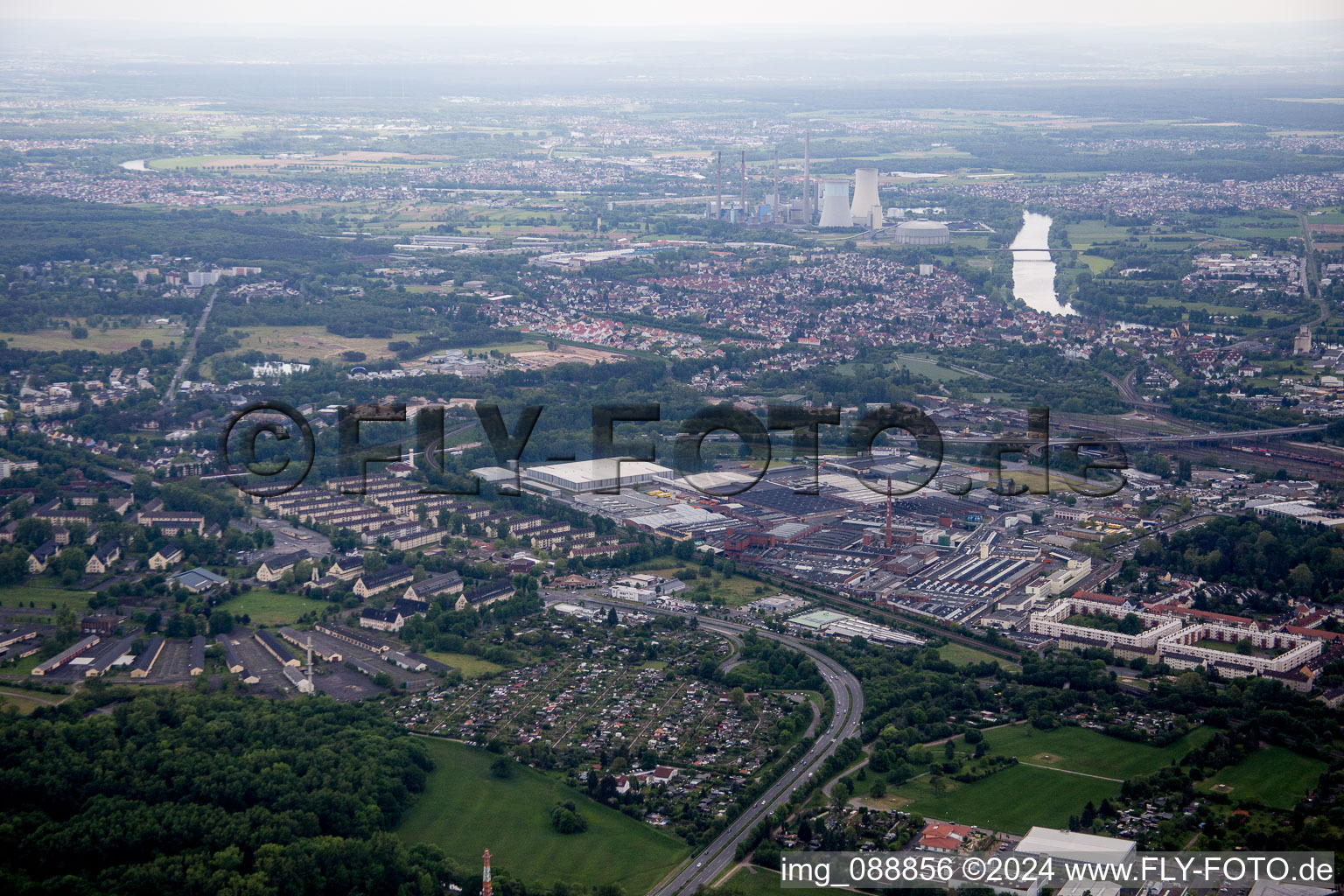 Hanau in the state Hesse, Germany seen from a drone