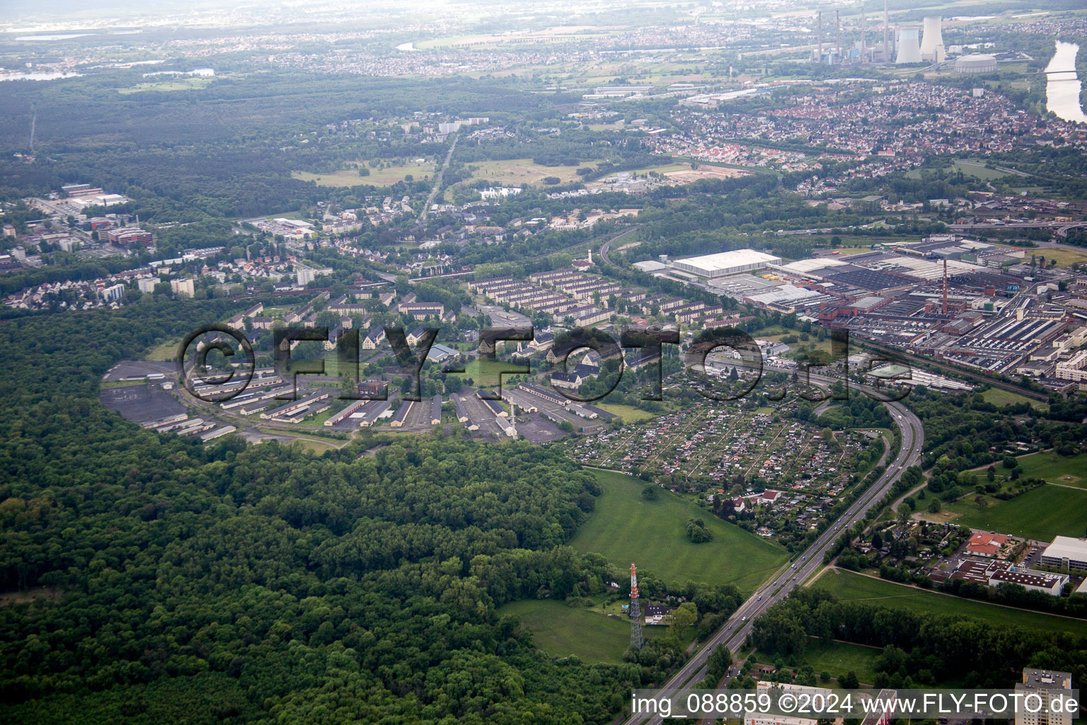 Oblique view of Hanau in the state Hesse, Germany