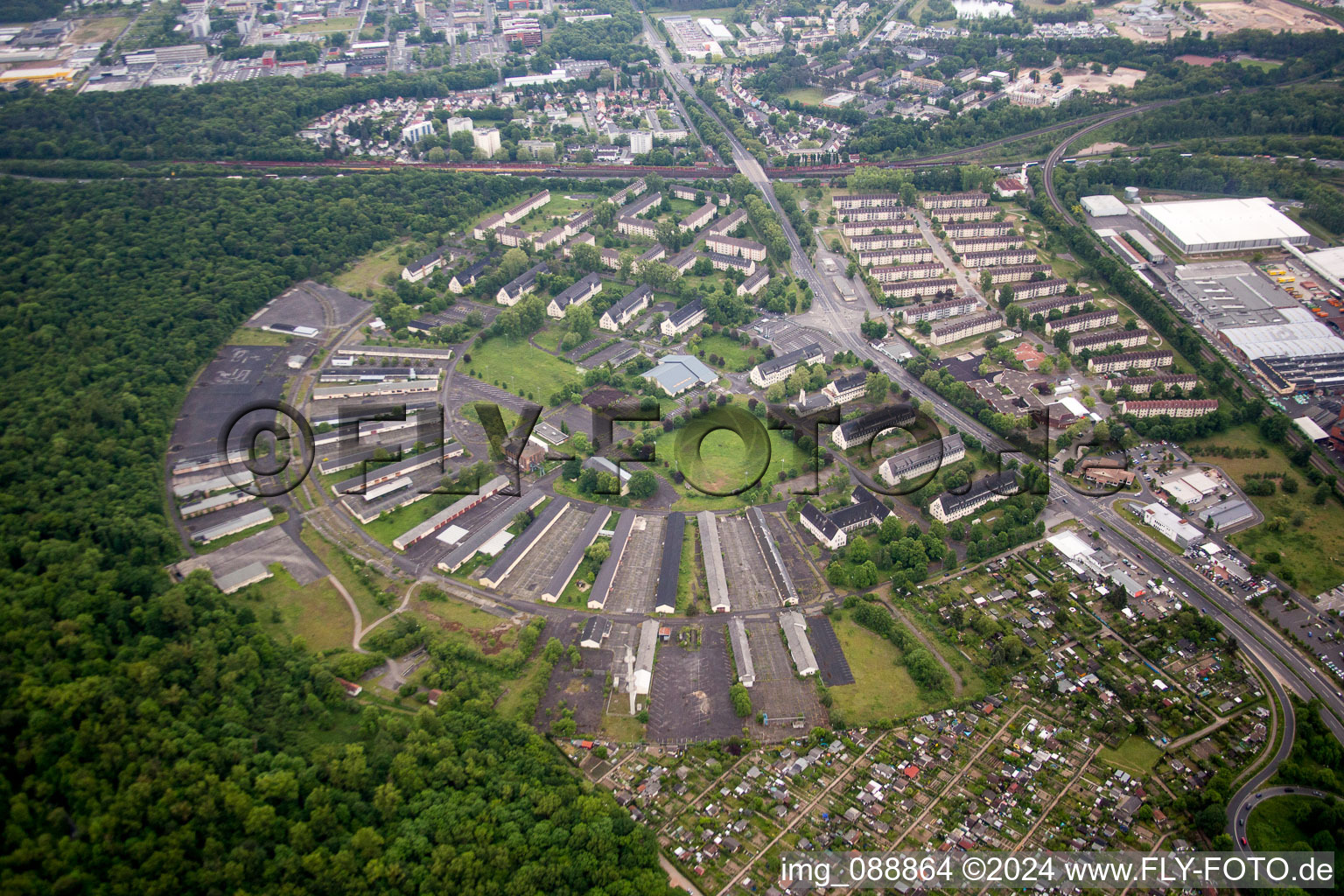 Building complex of the former military barracks Pioneer in the district Wolfgang in Hanau in the state Hesse, Germany