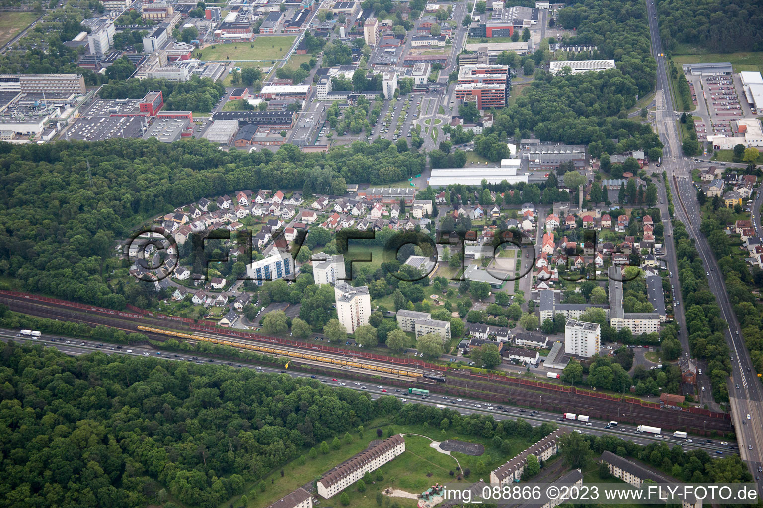 Hanau in the state Hesse, Germany seen from above