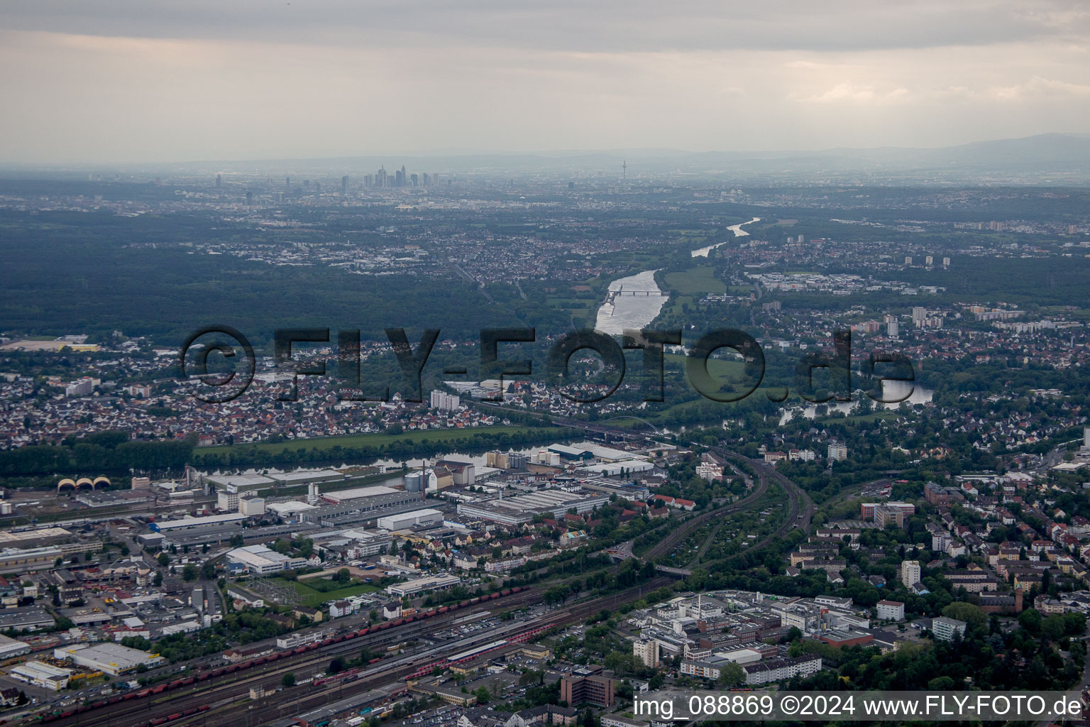 Hanau in the state Hesse, Germany viewn from the air