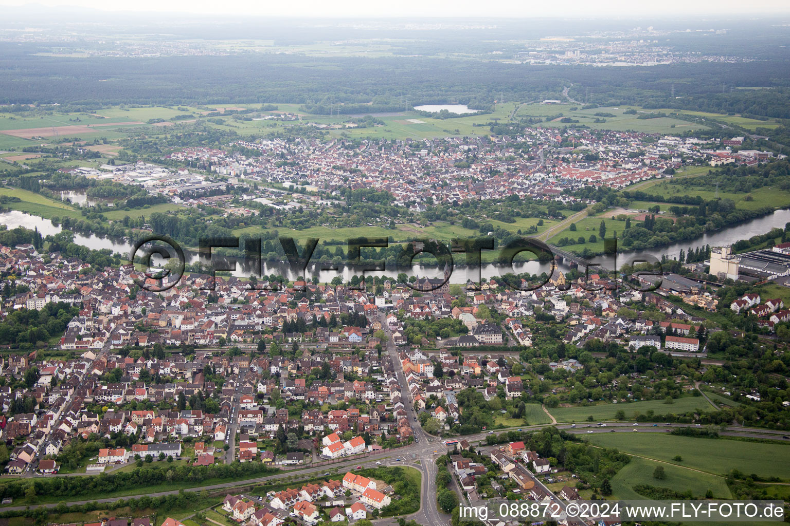 Hanau in the state Hesse, Germany from the drone perspective