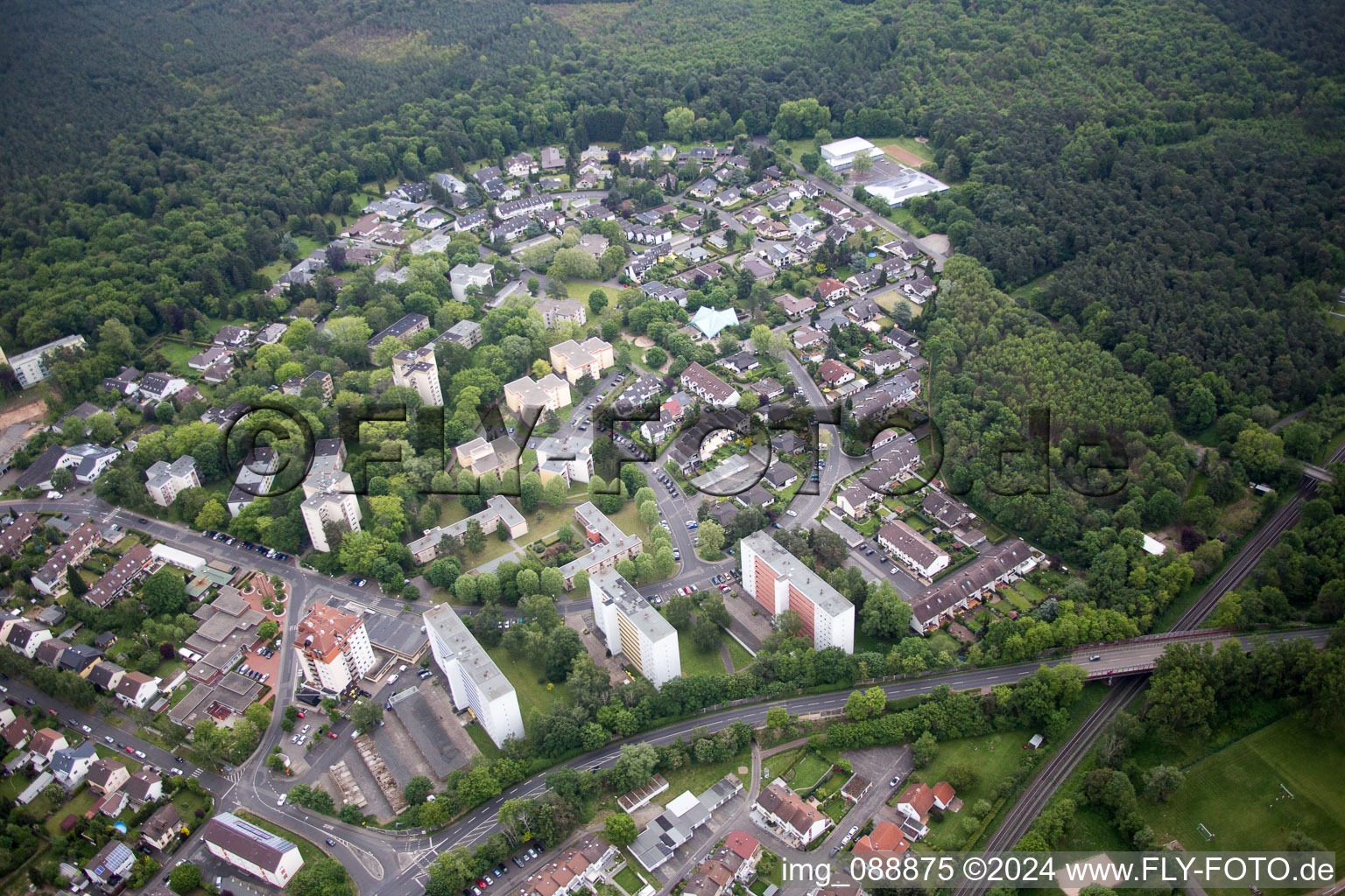 Settlement area in the district Grossauheim in Hanau in the state Hesse, Germany