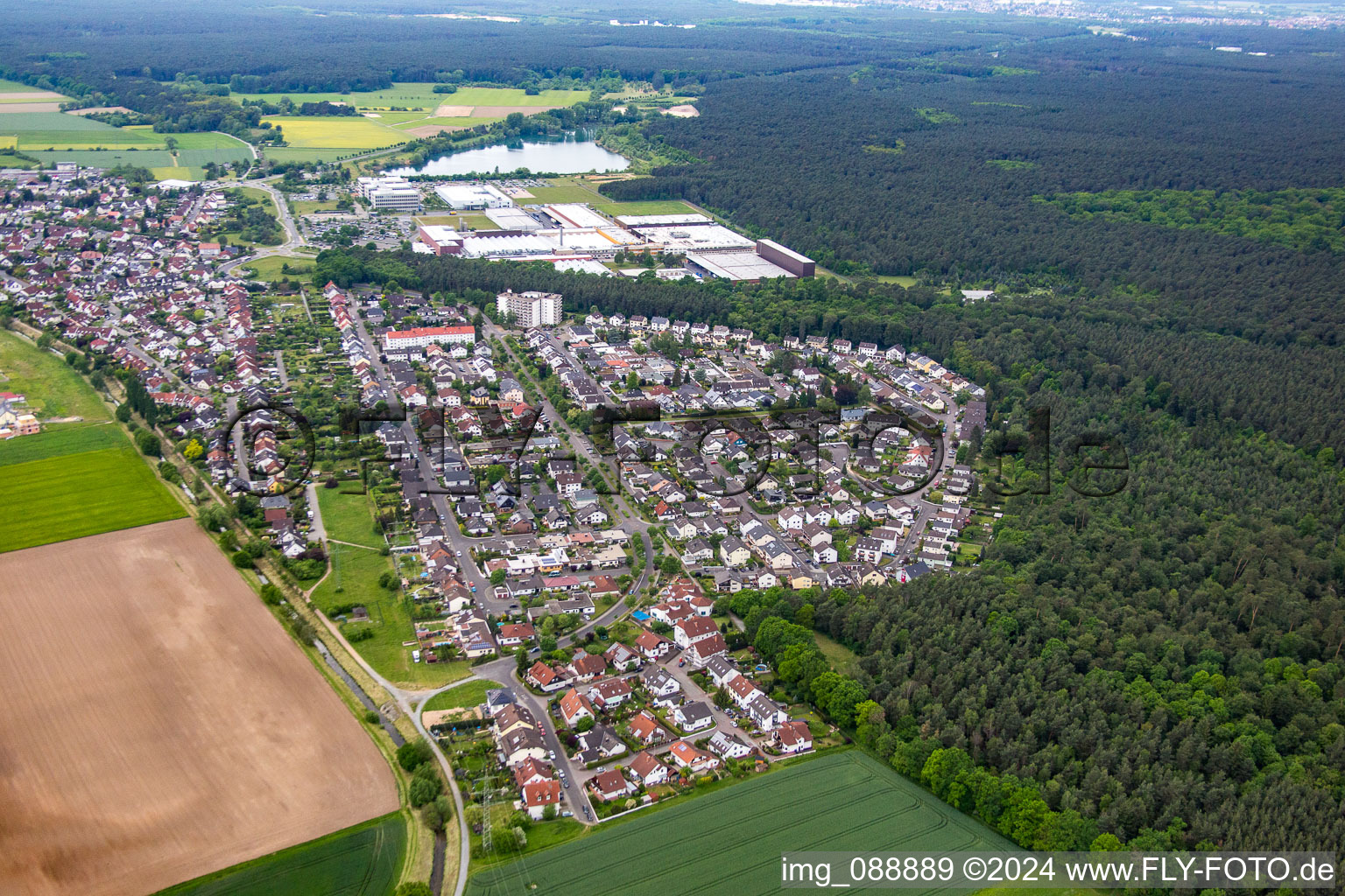 Babenhausen in the state Hesse, Germany from above