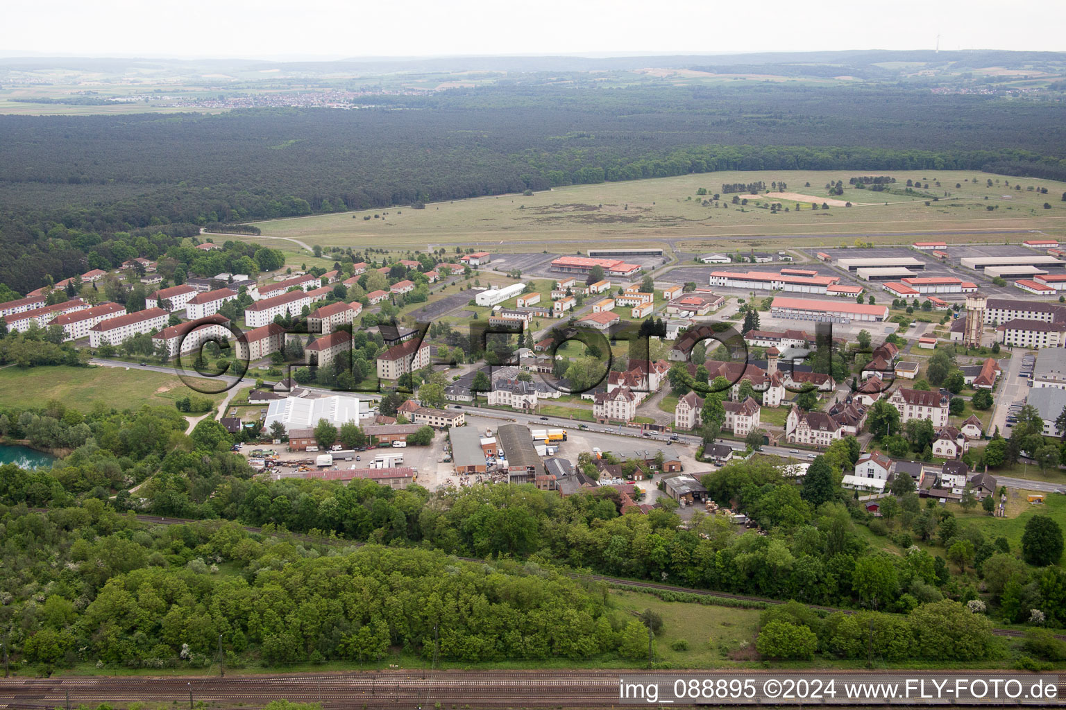 Babenhausen in the state Hesse, Germany from the plane