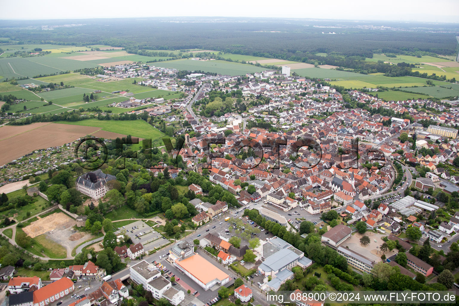 Babenhausen in the state Hesse, Germany viewn from the air