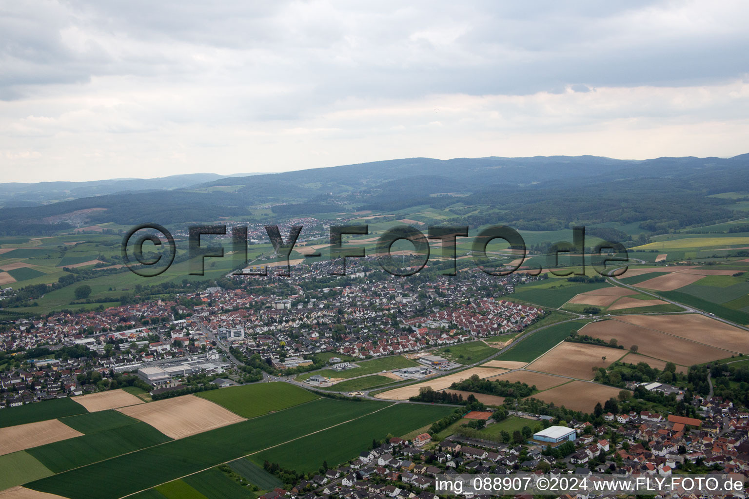 Aerial photograpy of Reinheim in the state Hesse, Germany