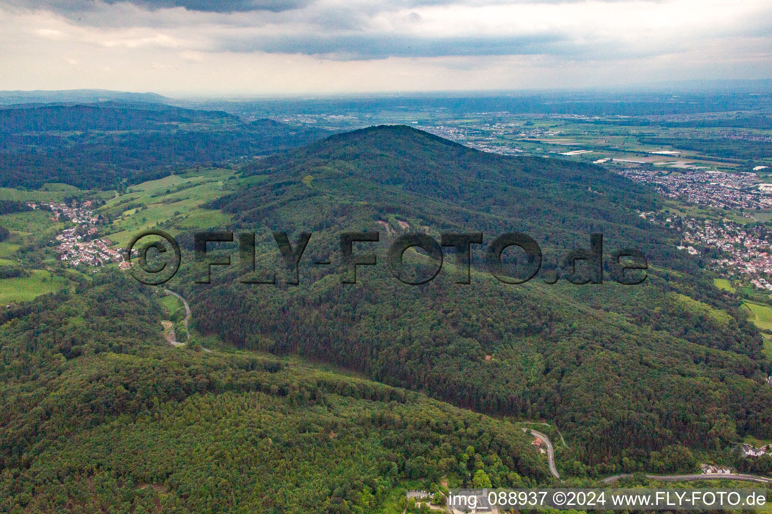 Melibokus from the north in the district Alsbach in Alsbach-Hähnlein in the state Hesse, Germany