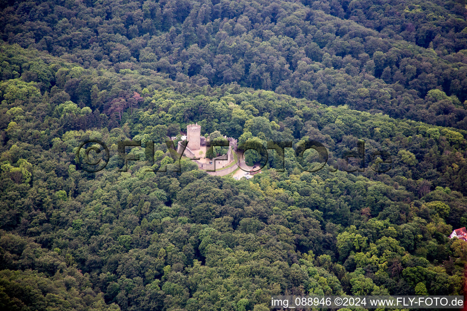 Drone recording of Alsbach-Hähnlein in the state Hesse, Germany