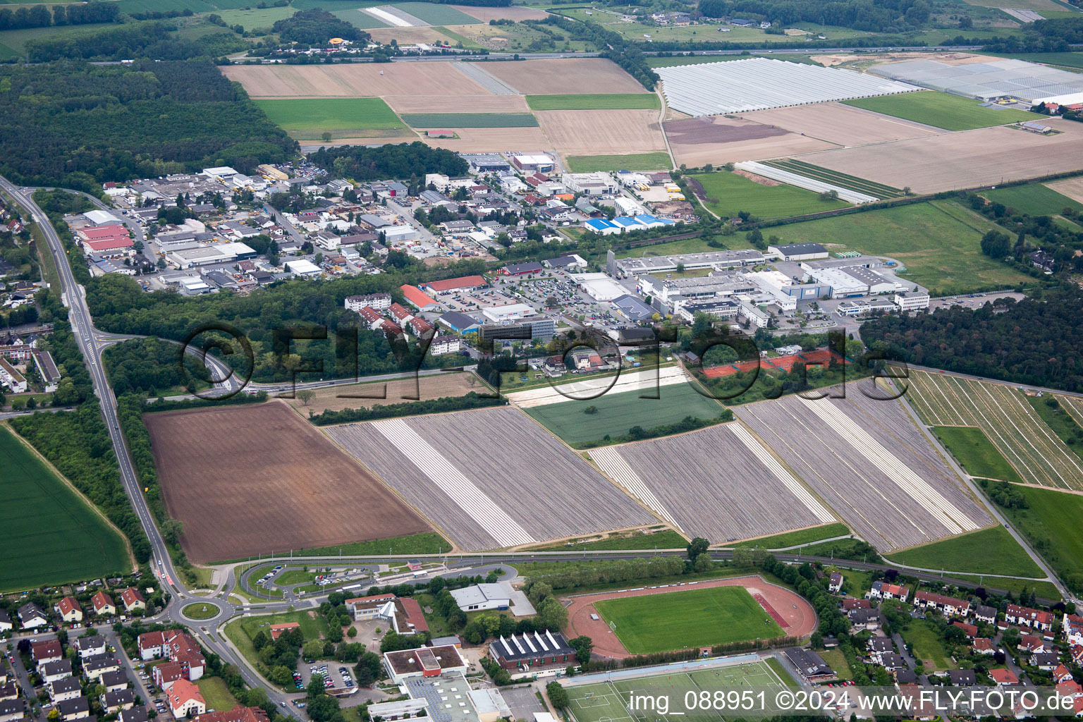 Alsbach-Hähnlein in the state Hesse, Germany seen from a drone