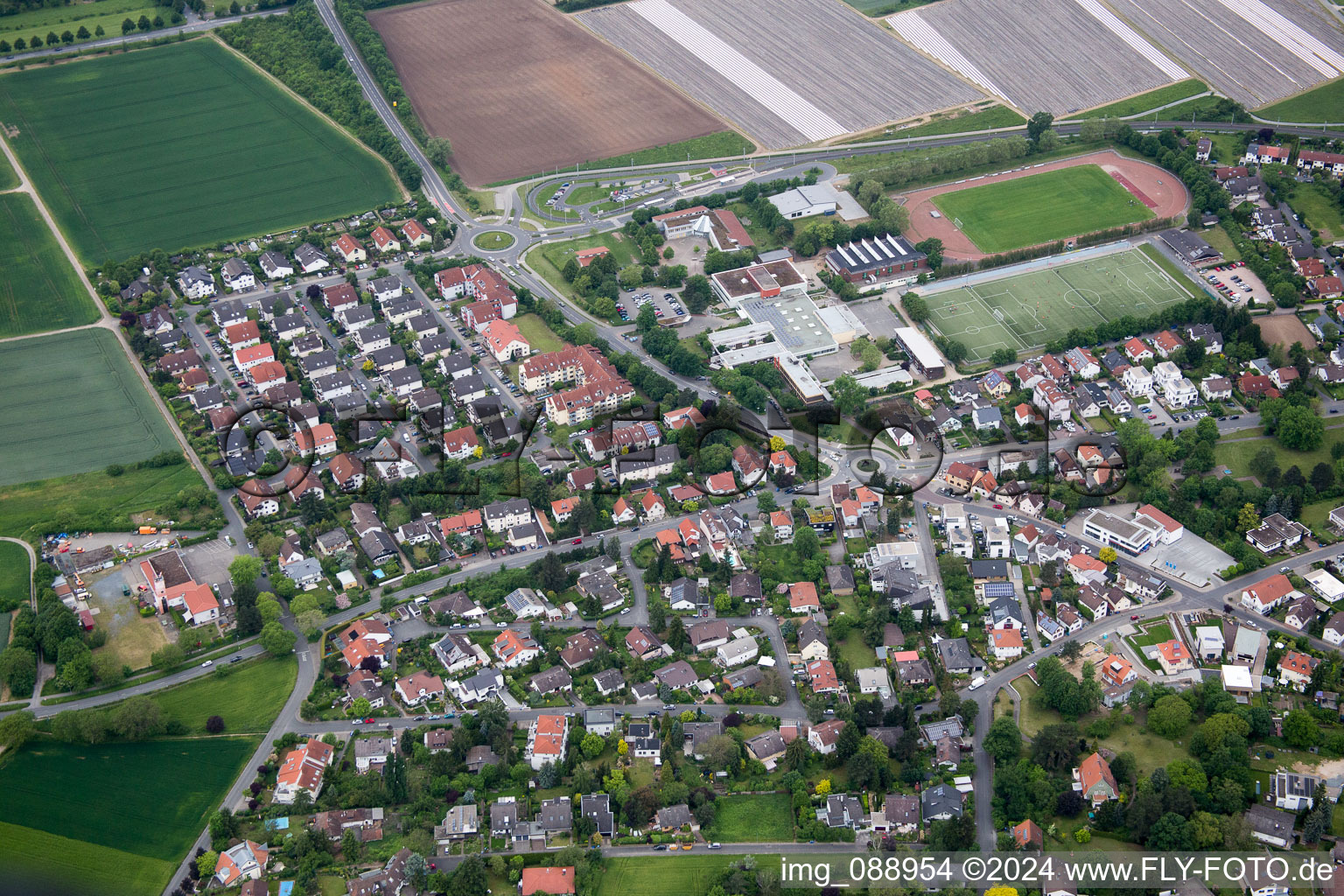 Aerial photograpy of Alsbach-Hähnlein in the state Hesse, Germany