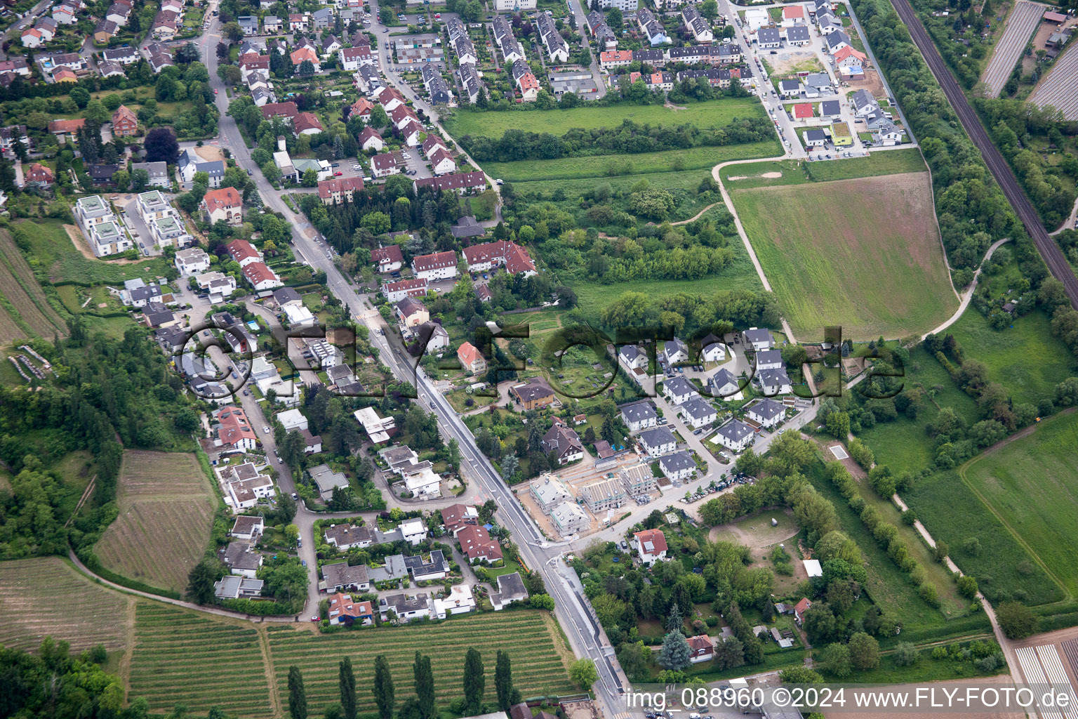 Zwingenberg in the state Hesse, Germany from the drone perspective