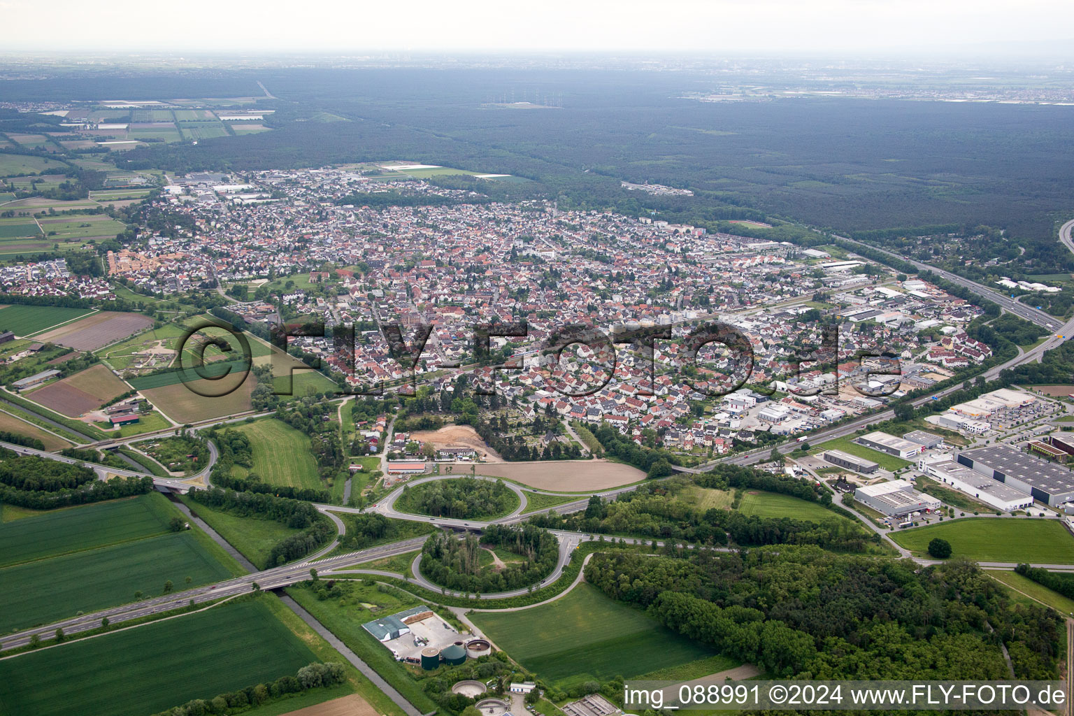 Lorsch in the state Hesse, Germany from a drone