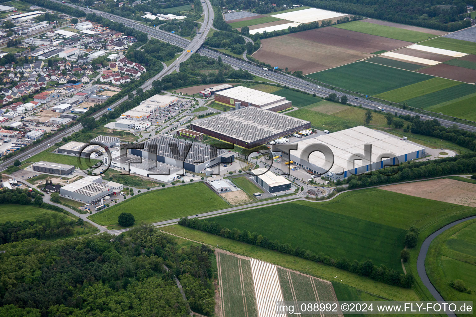 Aerial photograpy of Einhausen in the state Hesse, Germany