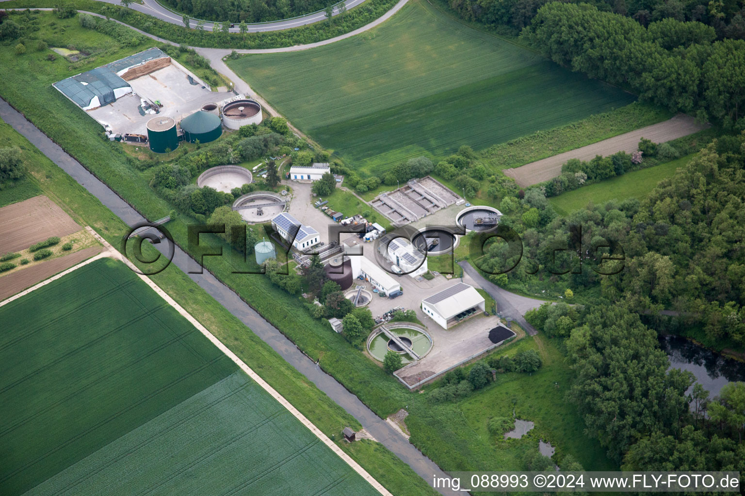 Oblique view of Einhausen in the state Hesse, Germany