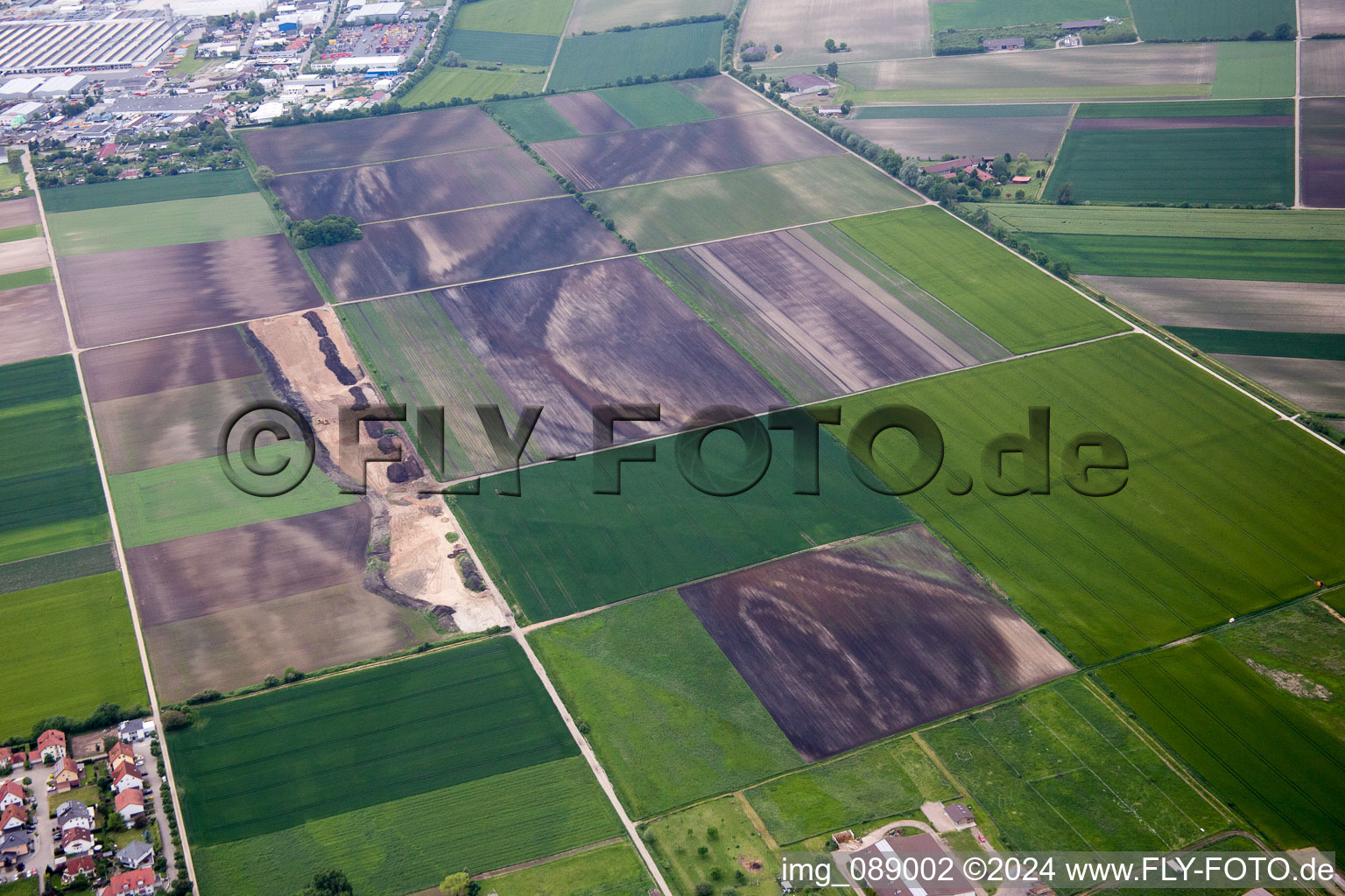 District Riedrode in Bürstadt in the state Hesse, Germany out of the air