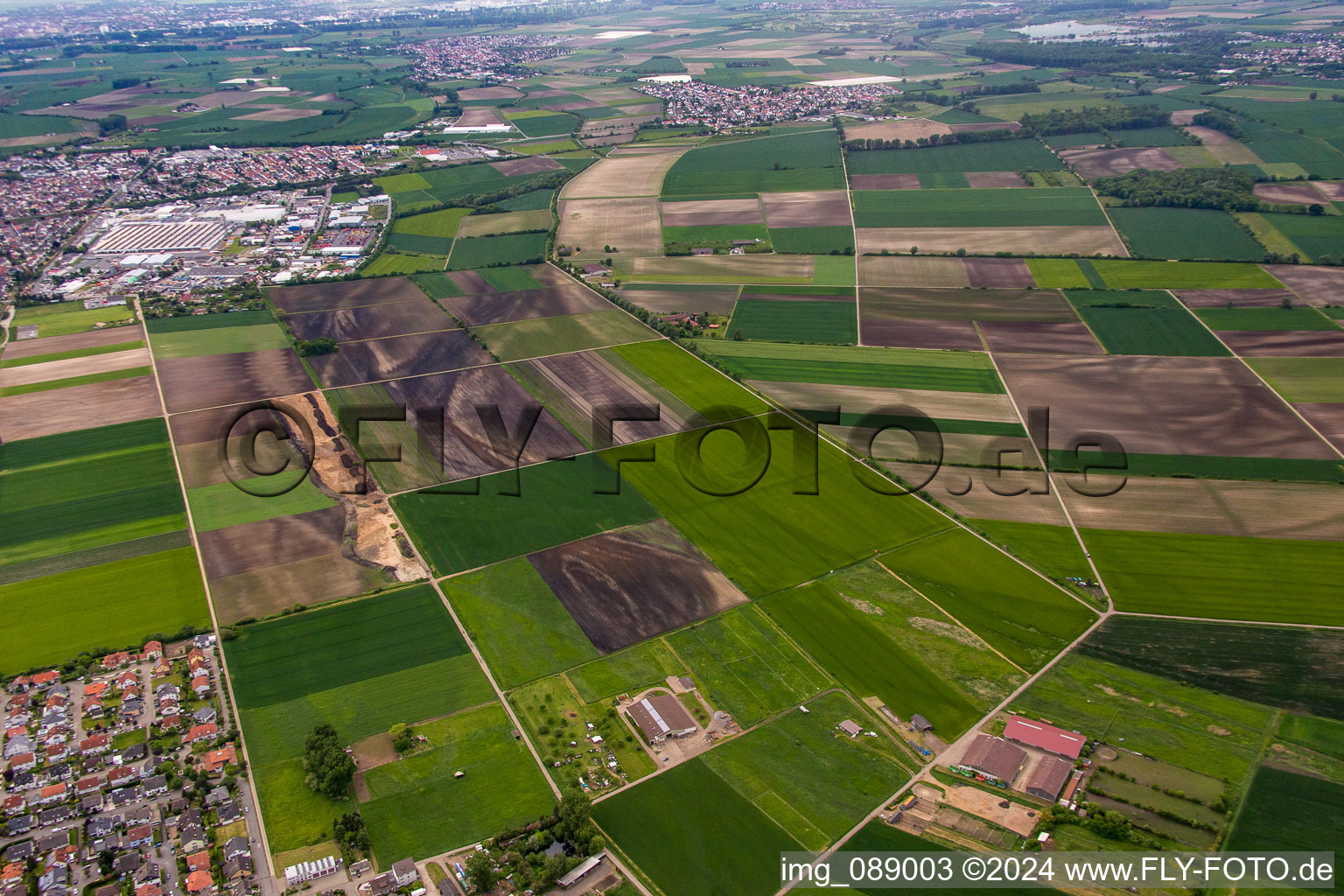 Bürstadt in the state Hesse, Germany out of the air