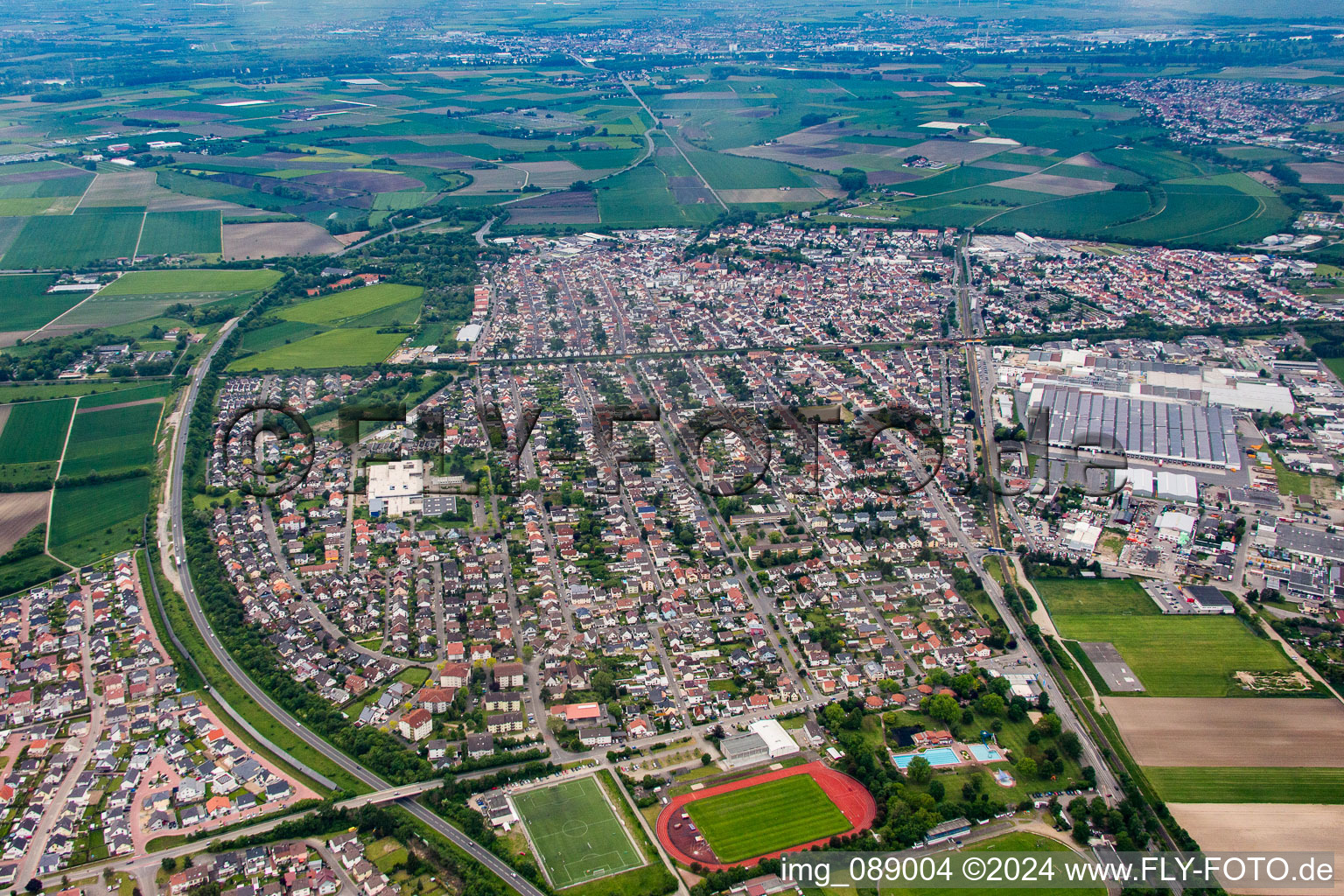 B47 bypass in Bürstadt in the state Hesse, Germany