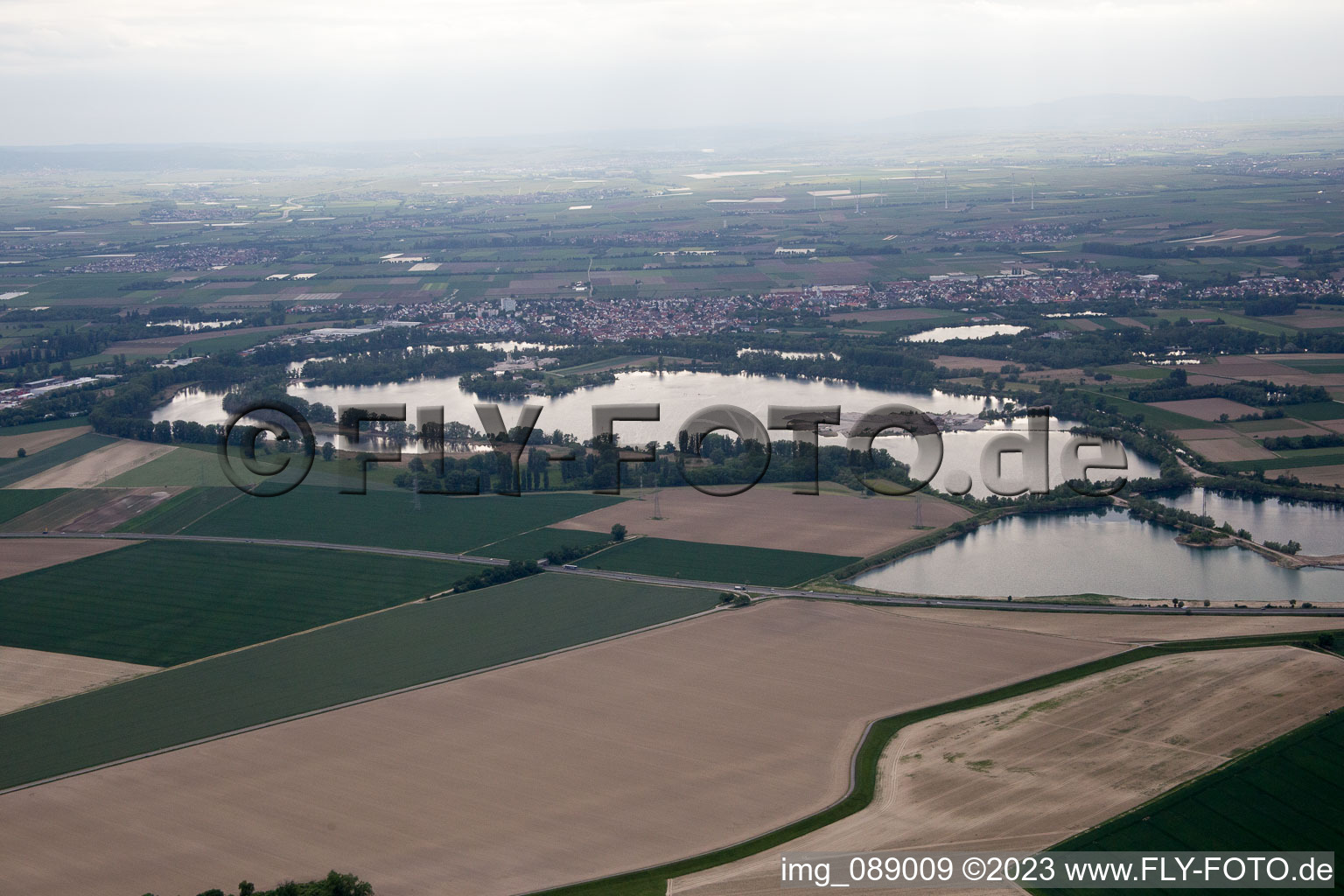 Aerial view of Petersau in the state Rhineland-Palatinate, Germany