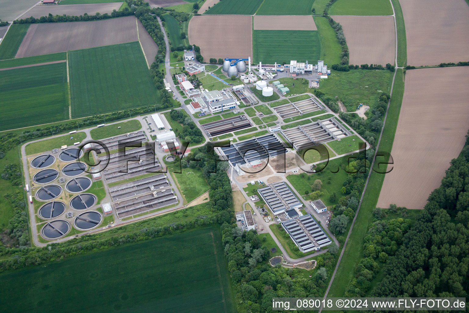 Sewage treatment plant urban drainage in the district Sandhofen in Mannheim in the state Baden-Wuerttemberg, Germany