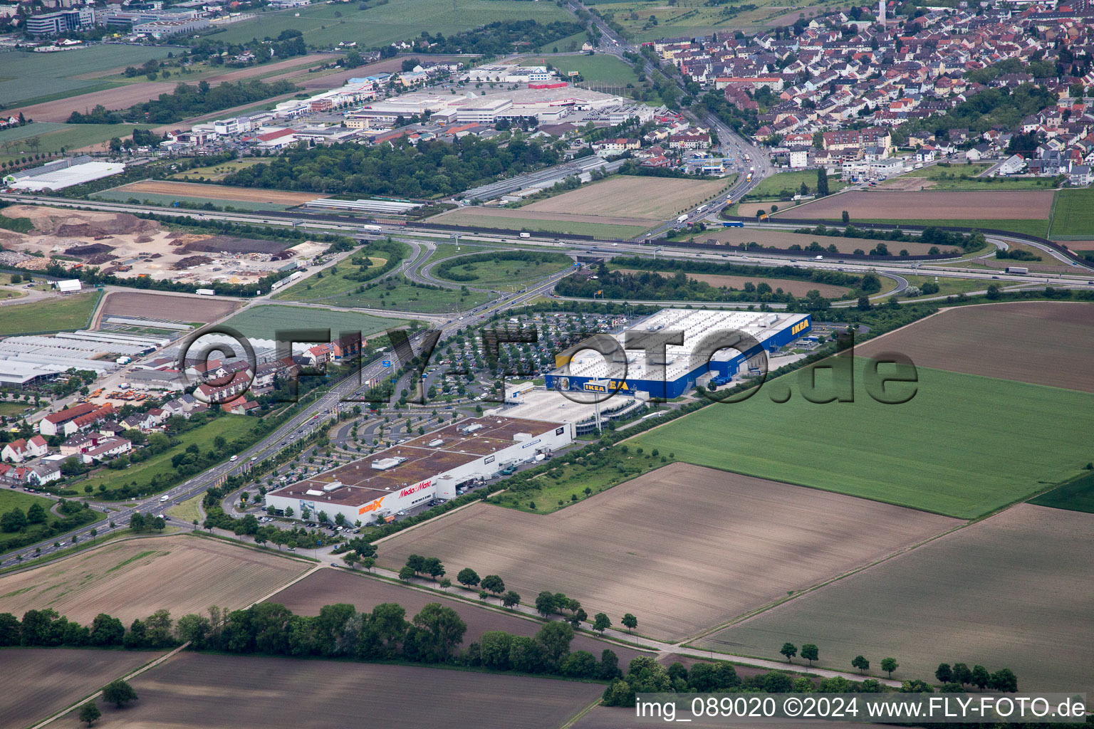 Scharhof, IKEA in the district Sandhofen in Mannheim in the state Baden-Wuerttemberg, Germany out of the air