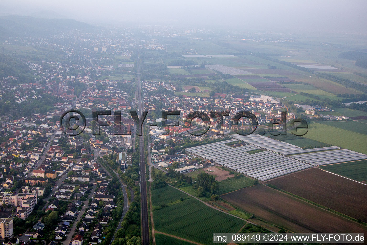 Zwingenberg in the state Hesse, Germany from a drone