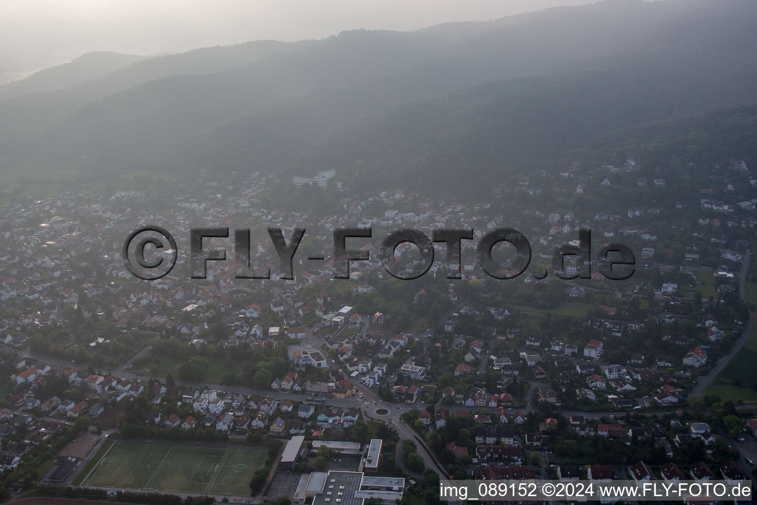 Aerial view of Alsbach in Alsbach-Hähnlein in the state Hesse, Germany