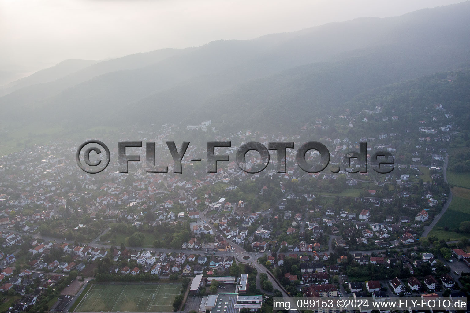 Aerial photograpy of Alsbach in Alsbach-Hähnlein in the state Hesse, Germany