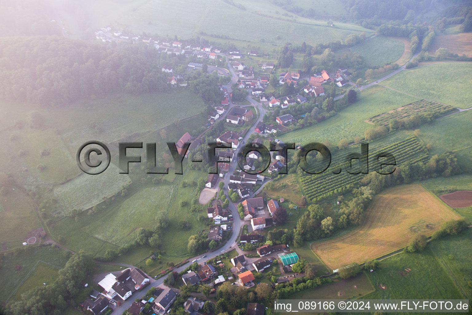 Aerial photograpy of Balkhausen in the state Hesse, Germany