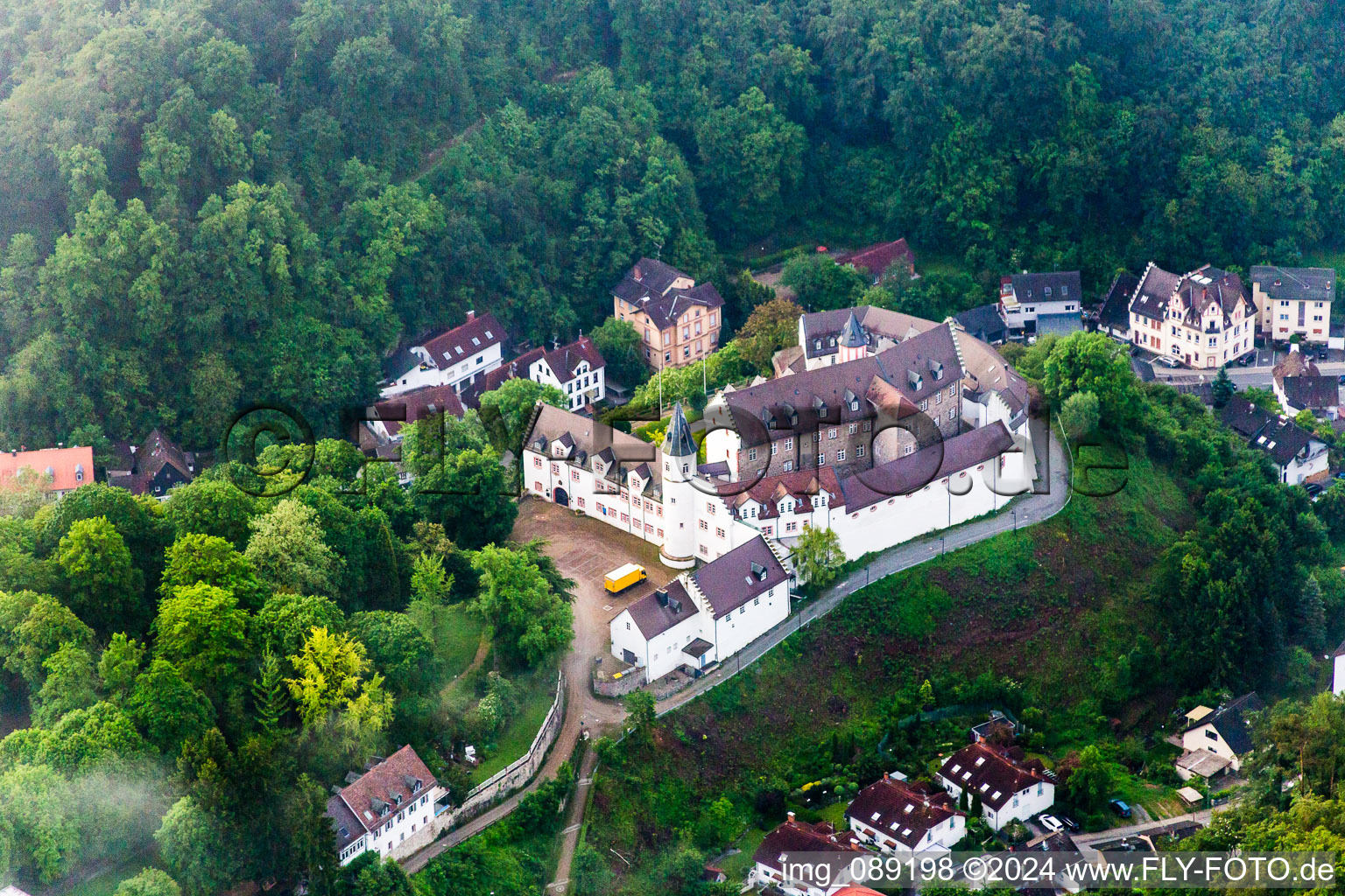 Building complex in the park of the castle Schoenberg in the district Schoenberg in Bensheim in the state Hesse, Germany