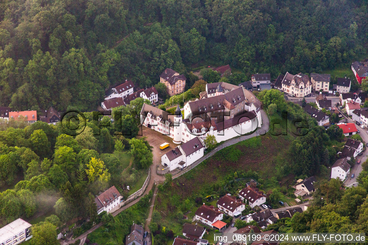 Aerial photograpy of Lock in the district Schönberg in Bensheim in the state Hesse, Germany