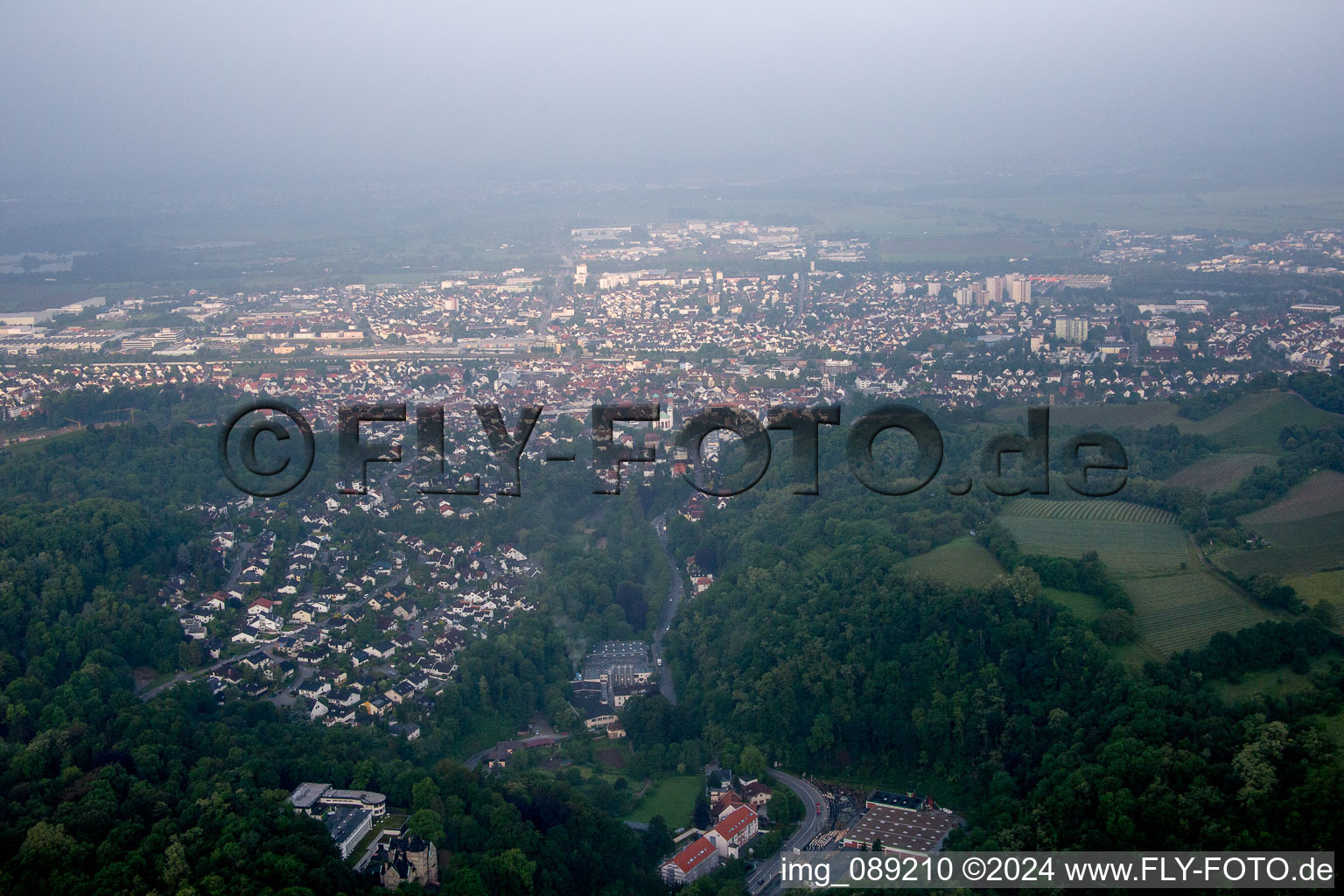 From the east in Bensheim in the state Hesse, Germany