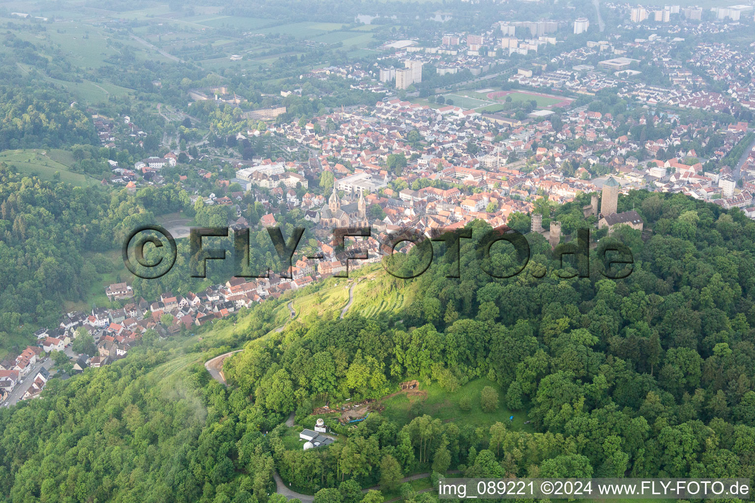 Aerial photograpy of Unter Hambach in the state Hesse, Germany