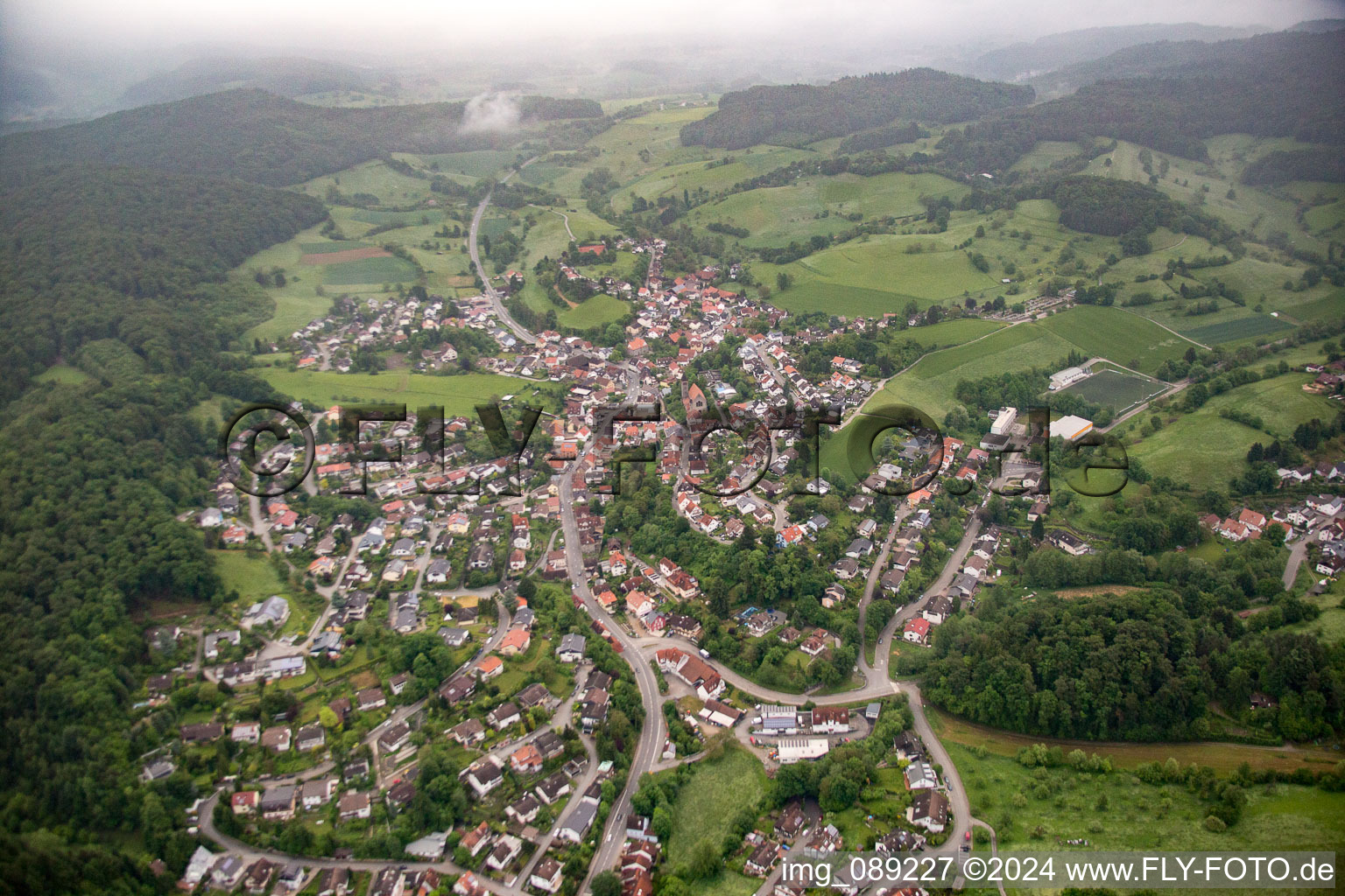 Aerial photograpy of District Kirschhausen in Heppenheim in the state Hesse, Germany