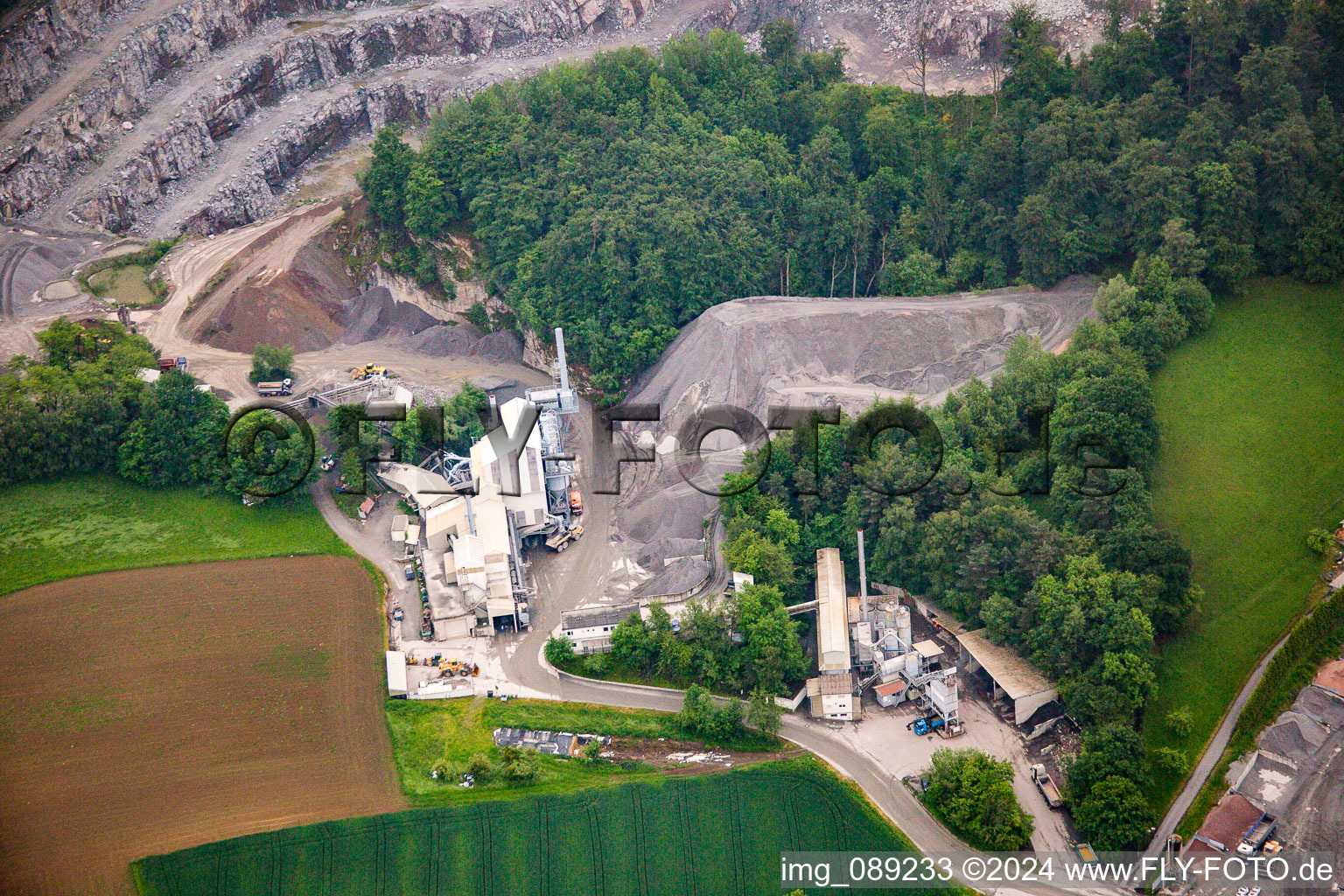 Aerial photograpy of Quarry in Sonderbach in the state Hesse, Germany