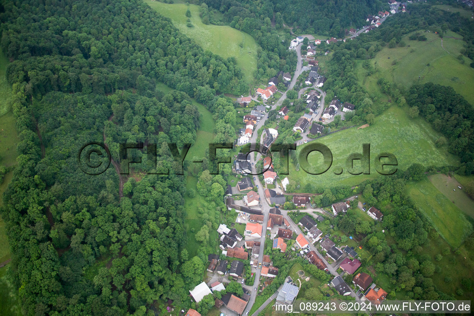 Aerial photograpy of Laudenbach in the state Baden-Wuerttemberg, Germany